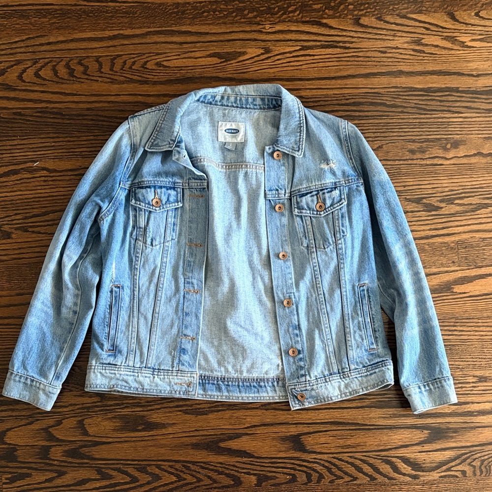 Old Navy Distressed Blue Denim Jacket